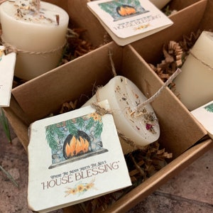 Votive Witch Altar Candle x 5 - &quot;House Blessings&quot; (One glass votive holder included)