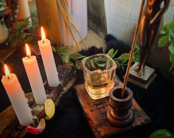 Norse Pagan: Handmade Incense Holder with Norse Runes