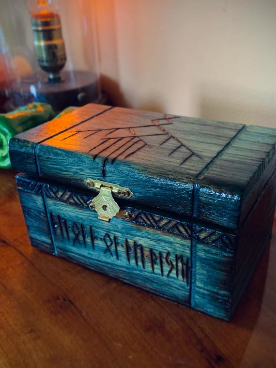 XL Viking Norse Pagan Travel Altar | Incense Burner | Offering Box | Odin | Raven | Oath Box | Norse Altar | Pagan Altar | Spell Box | Witch