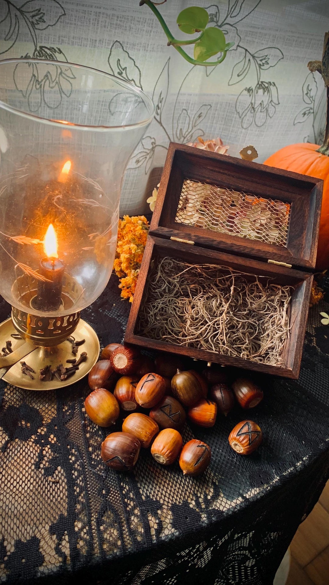 Norse Pagan Rune Set | Carved Oak Acorns | Futhark | Odin | Freya ...