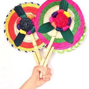 Hand held fan |  Fan | Mexican Fan | Mexican Corn husks Fan | Mexican Accessories | Mexican Handmade Fan
