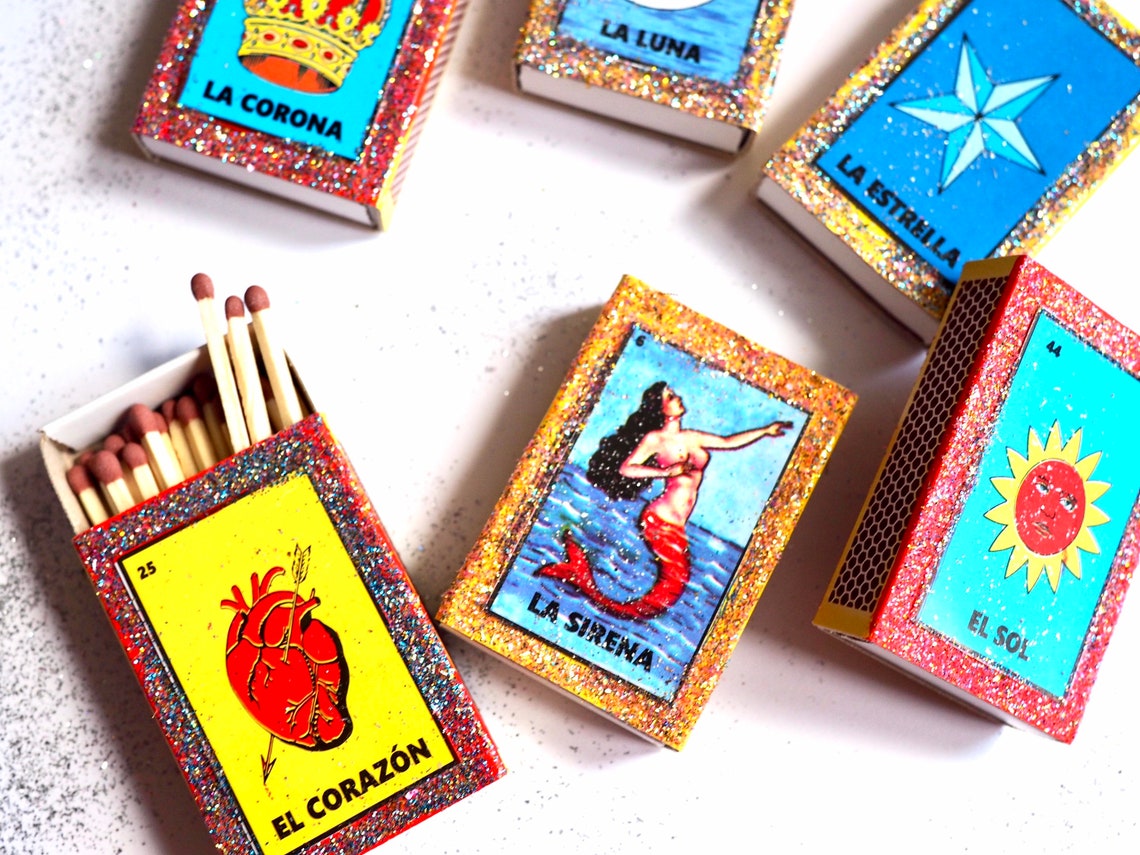 Set of 4 Mexican Matches Mexican Favours Mexican Matches Etsy