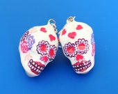 Day of the Dead Earrings Sugar Skull Earrings Mexican Earrings Handmade Earrings Dia de Muertos Skull Earrings Mexican Skull