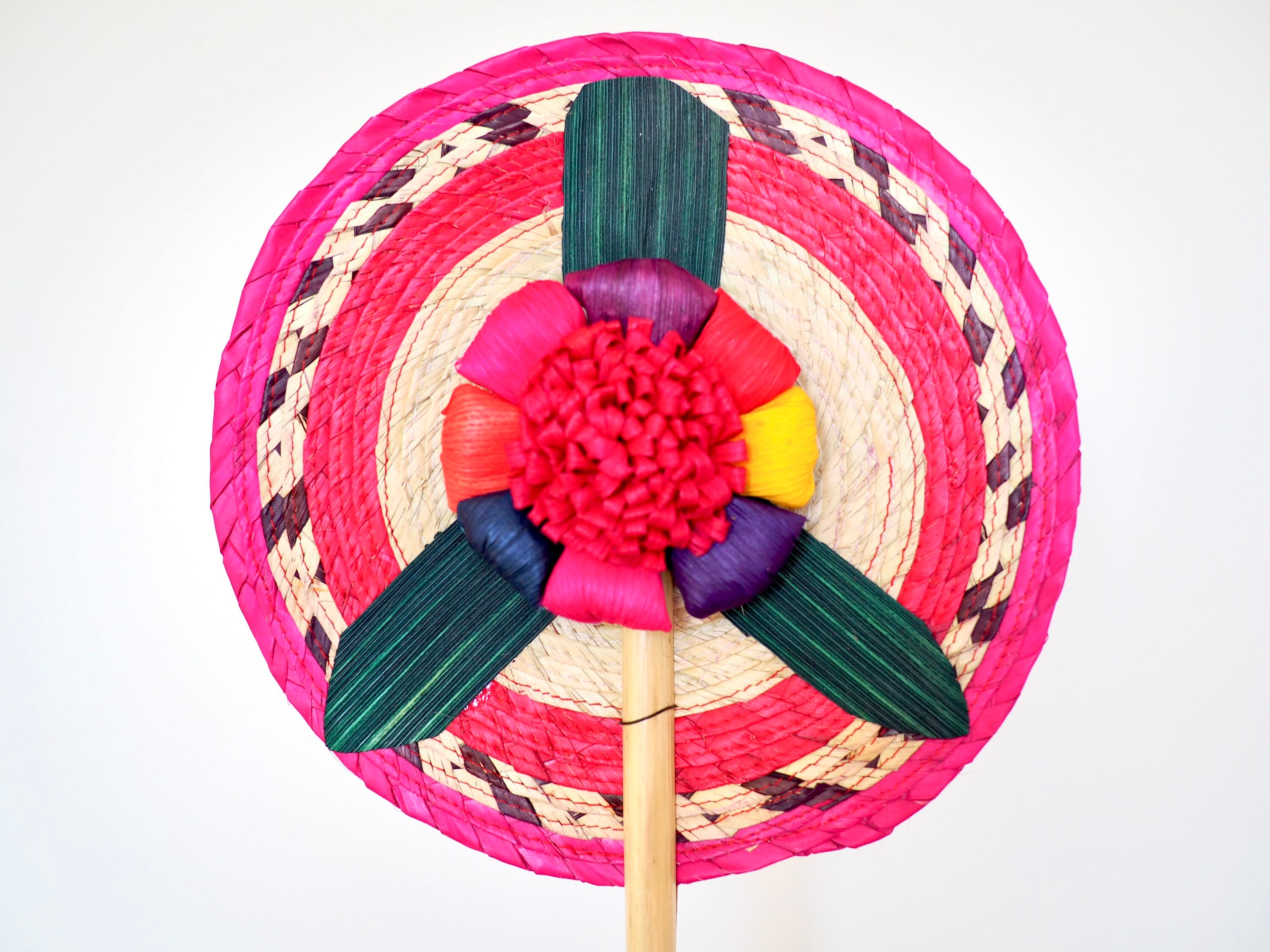 Handmade Mexican Corn Husk Fan | Colorful Folk Art - Etsy Australia