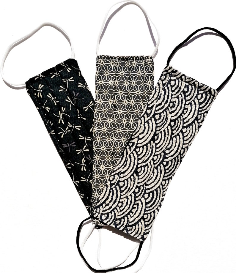 Set of 3 japanese fabric face mask 3 washable face mask3 Etsy