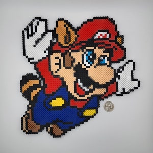 Raccoon Mario - Pixel Art - Made From Perler Beads
