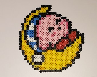 Sleeping Kirby - Pixel Art - Made From Perler Beads