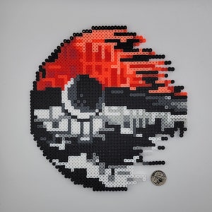 Pokeball Deathstar Pixel Art Made From Perler Beads