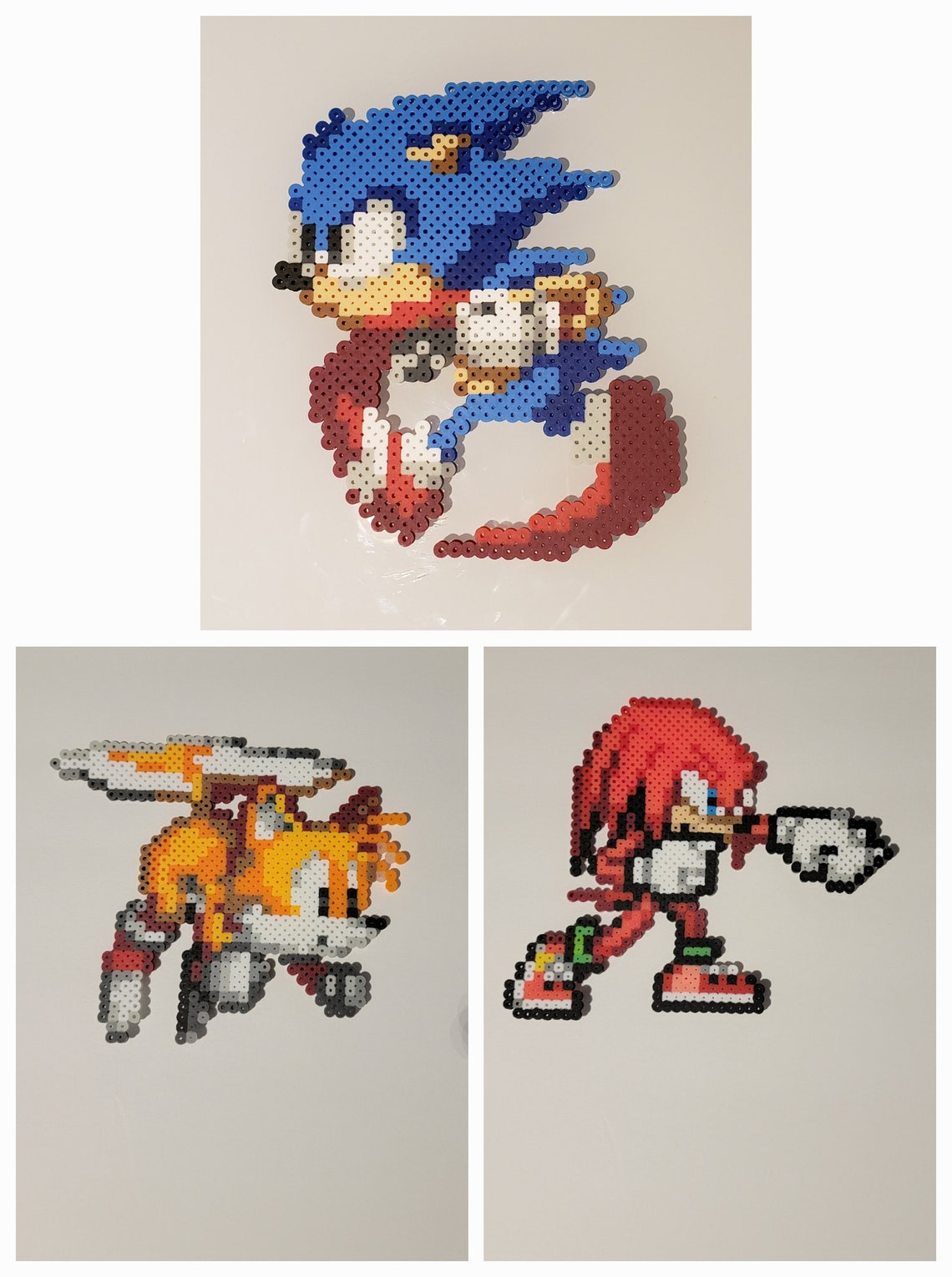 Sonic - Tails - Knuckles - Pixel Art - Made From Perler Beads - Etsy