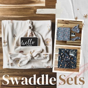 Swaddle Sets (Bow &/or Hat)