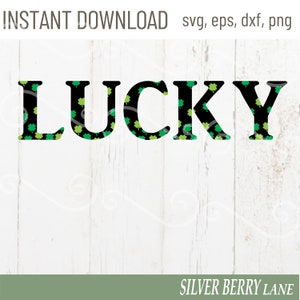 Lucky Shamrock SVG-Lucky svg-St Patricks Day svg-March Cut file-Lucky png-Lucky Clover svg