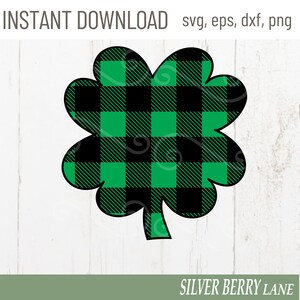 Shamrock SVG-Green Buffalo Plaid SVG-St Patricks Day svg-March Cut file-Lucky sign png