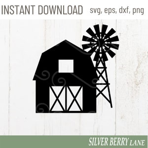 Barn Windmill SVG-Farmhouse SVG-Windmill svg-Barn svg-Barn Windmill Farmhouse Cut file-Farm sign png