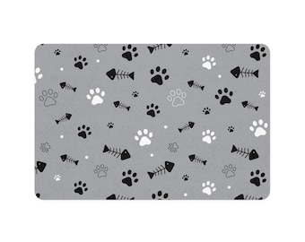 Alfombrilla elegante para comida de mascotas (perros y gatos), alfombrilla impermeable para comedero, alfombrilla para comida de perros, alfombrilla para plato de gatos, decoración para la alimentación de mascotas