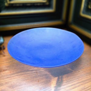 Vintage glass bowl in matte blue – 1980s – fruit bowl/decorative bowl – 26 cm – retro glass bowl