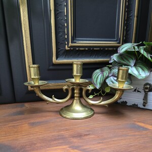 Antique brass candlestick 3 flames brass - 1960s 1970s