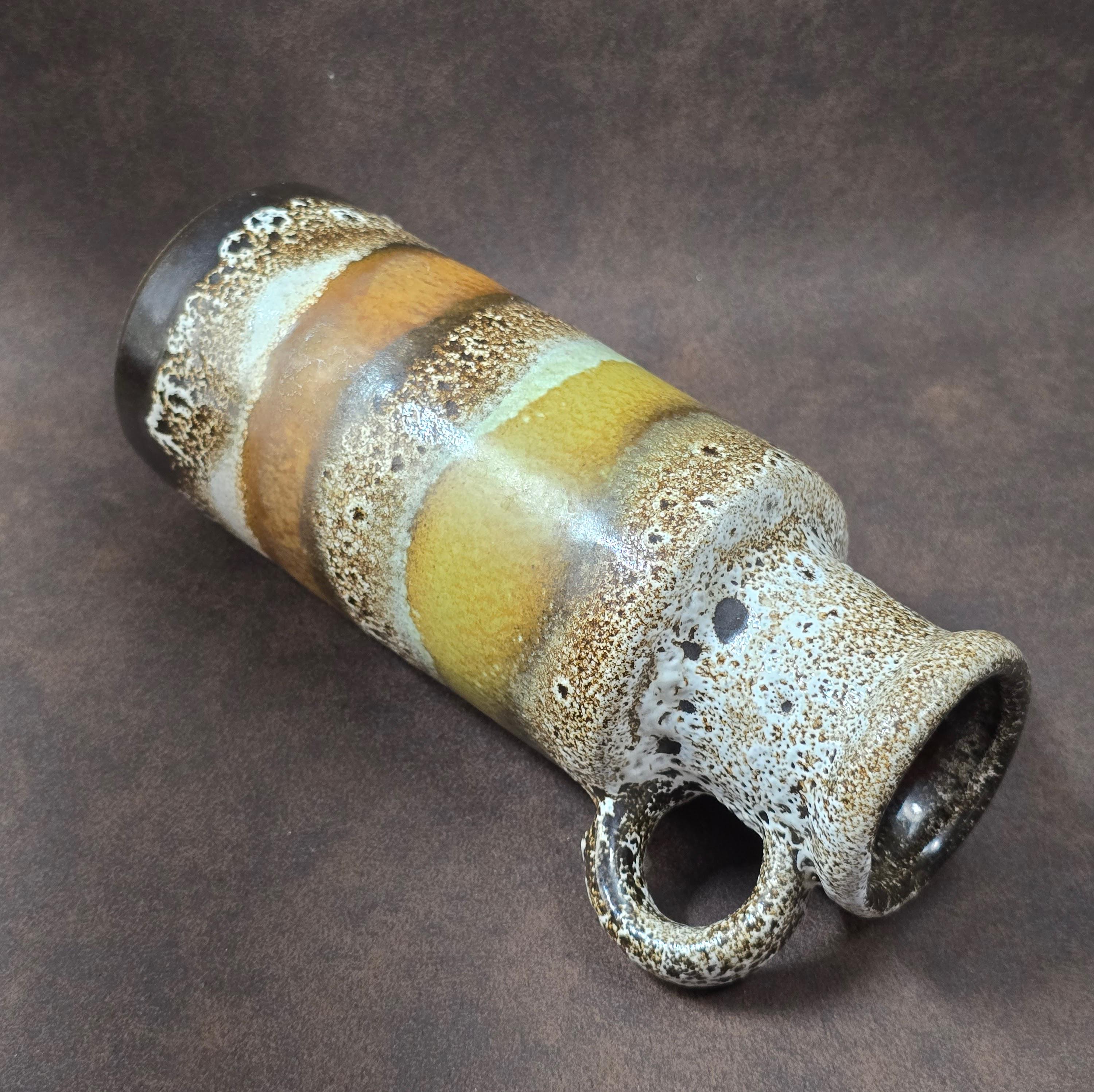 Vintage Vase With Handle Fat Lava 401-20 Scheurich West German