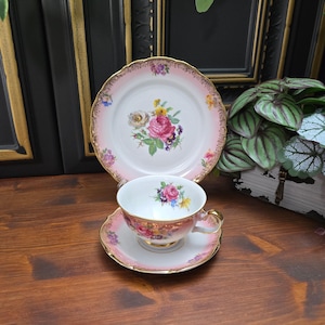 3-piece collector&#39;s set Winterling Kirchenlamitz, 1960s - with rose decoration