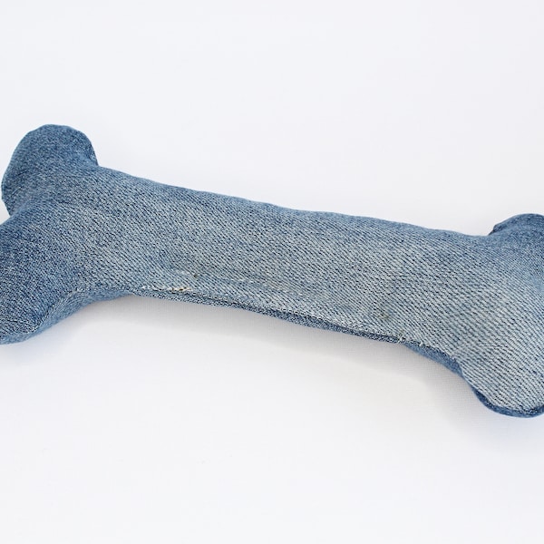 Huesos hechos de tela de jeans - Juguetes para perros - Juguetes de upcycling jeans - hueso de tela de peluche para perros