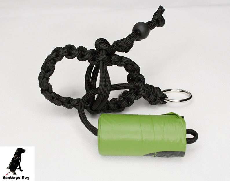Practical Paracord bag dispenser Dog Friend with feces bag holder in lavender ros\u00e9