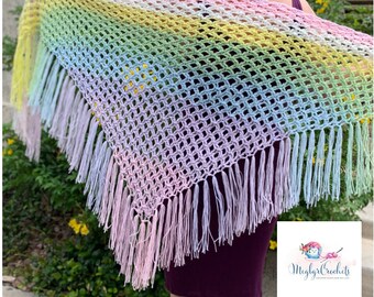 embroidered shawl with fringe