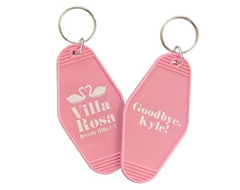 Villa Rosa Key Tag | RHOBH | Keytag | Keychain | Real Housewives Inspired | Motel Key Tag | RHOB Keychain | RHOB Keytag | Motel Keychain