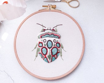 Broderie Sphaerocoris Annulus - Insecte Picasso - Picasso Bug - Entomologyart