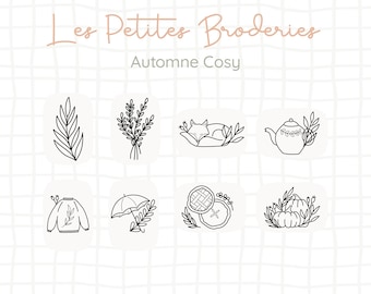 Les petites broderies - Pack Automne Cosy -Collez, brodez, lavez.