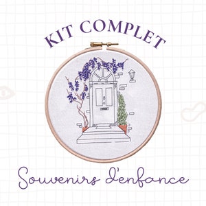 Embroidery Kit - Childhood Memories - Beginner and Intermediate - Material, booklet and printed canvas