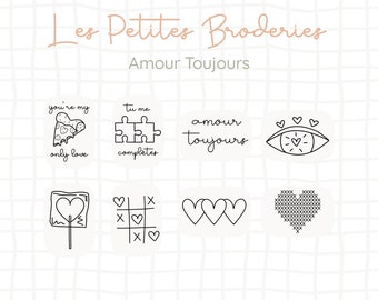 Les petites broderies - Pack Amour Toujours - Collez, brodez, lavez.