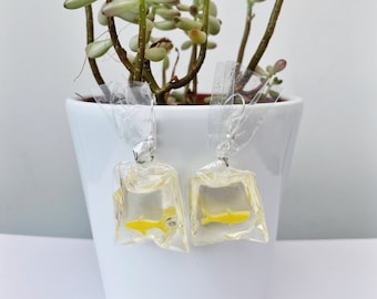 Yellow Funfair Goldfish Earrings