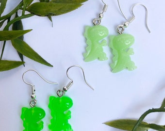 Silver Plated Dinosaur Earrings