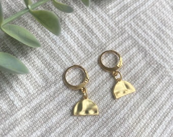 Gold Plated Semi Circle Hoop Earrings
