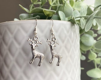 Silver Plated Reindeer Earrings