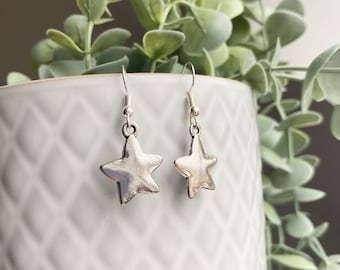 Christmas Silver Plated Star Earrings