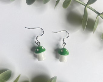 Green Toadstool Earrings