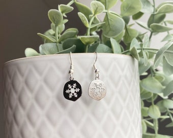 Silver Plated Snowflake Cut Out Earrings