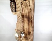 Wood floor lamp