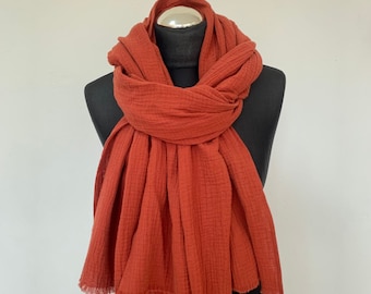 Cotton muslin women scarf, autumn shawl, womens scarf, soft cotton scarf for men, oversized scarf, big boho shawl, huge wrap, Christmas gift
