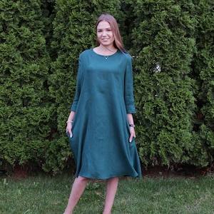Robe verte trapeze sales