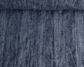 Blue melange Linen fabric by meter, OEKO-TEX linen, softened linen fabric by yard, 100% natural linen, various colours