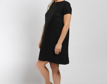 chinese dress ladies The Linen Short-Sleeve Scoop Midi Dress main image 1