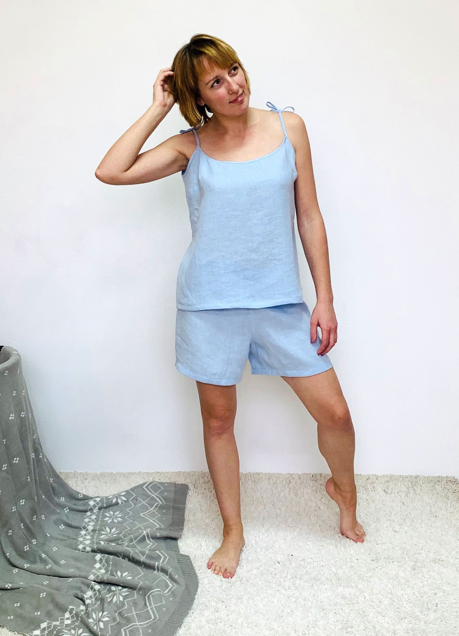 Just Love 100% Cotton Women's Sleepwear Set - Tank & Short Pajamas, "I Love Sleep" Black, Medium - View #2