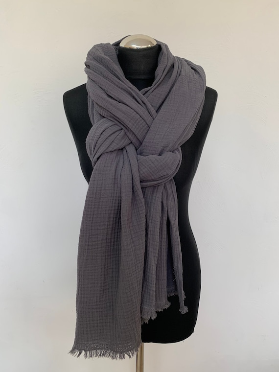 WHITE Cotton muslin Scarf for Women Long Muslin Scarf Wide Scarf Christmas Gift Cotton Shawl Summer Scarf Big Linen Scarf Gift Idea Etsy UK
