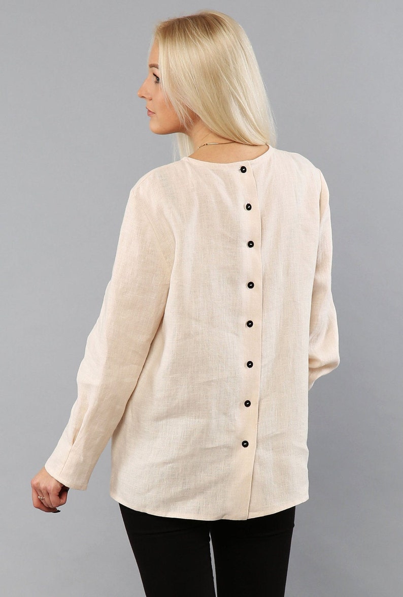 Elegant long lightpink linen shirt for women LILY linen Etsy