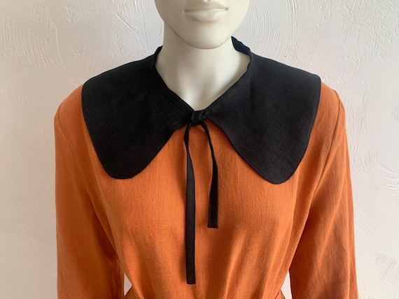 Linen collar for women, Detachable collar, linen accessory, handmade collar, dress collar, linen fabric collar, classic rounded linen neck