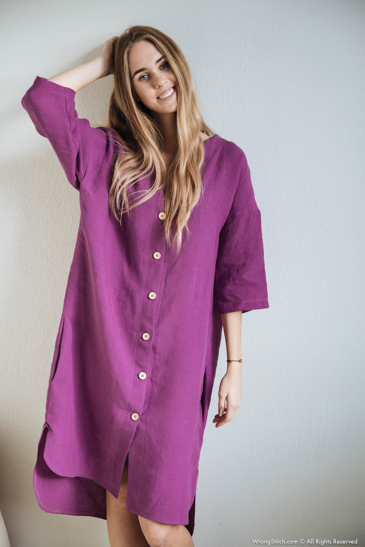 Linen Tunic-dress for Women Linen Maxi Dress Long Linen | Etsy