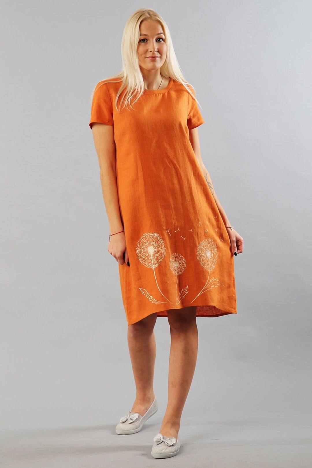 Hand Painted Linen Dress, Linen Dress, Hand Painted Clothes, Summer