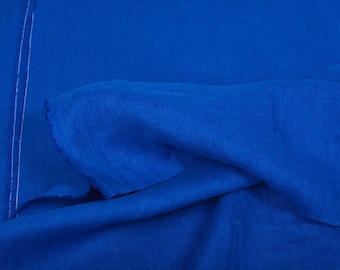 Tissu en lin bleu roi au mètre, lin OEKO-TEX, tissu en lin adouci par mètre, lin 100 % naturel, différentes couleurs
