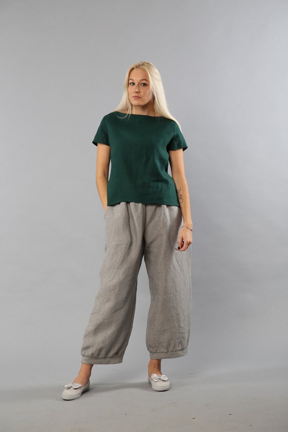 Women's Wide Leg Cotton Linen Pants Pants Trousers Fashion Comfort Casual Daily Wear Black Dark Navy S M Fall Wi P9691064